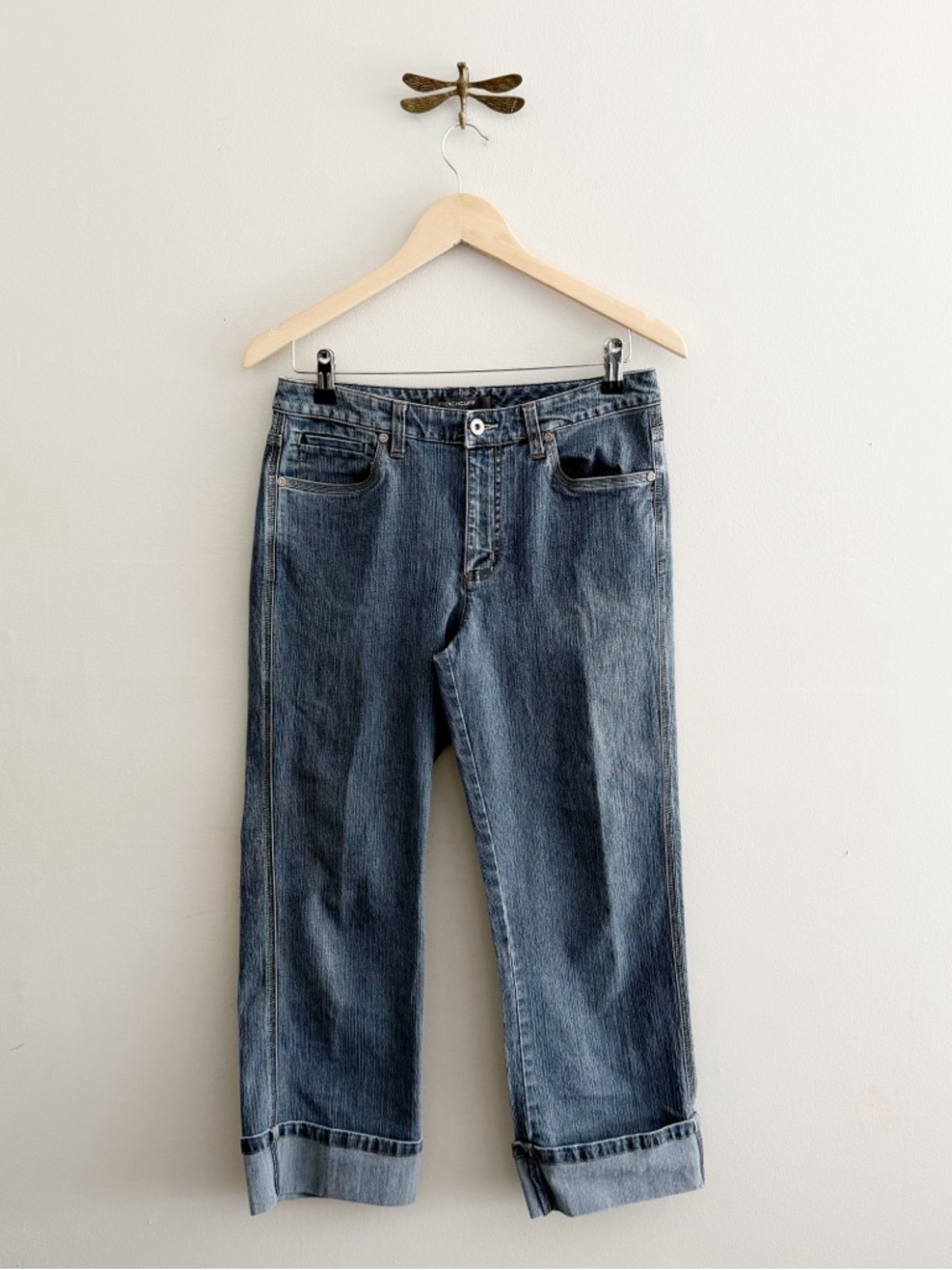 French Cuff Y2K Vintage Mid Rise Capri Jeans